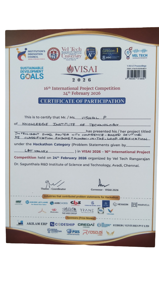 VISAI 2026 certificate